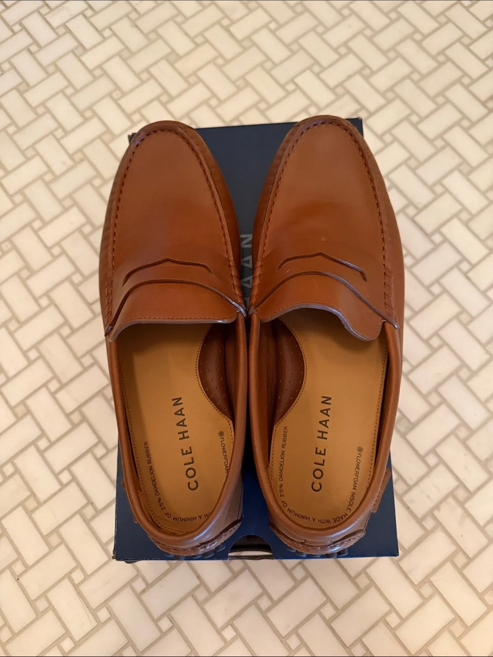 Cole Haan Men's Tan Leather Driving Loafers